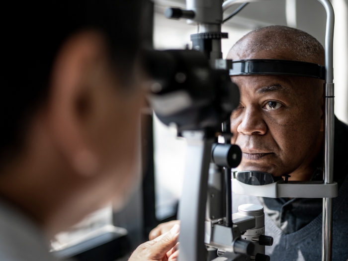 eye exam close up 