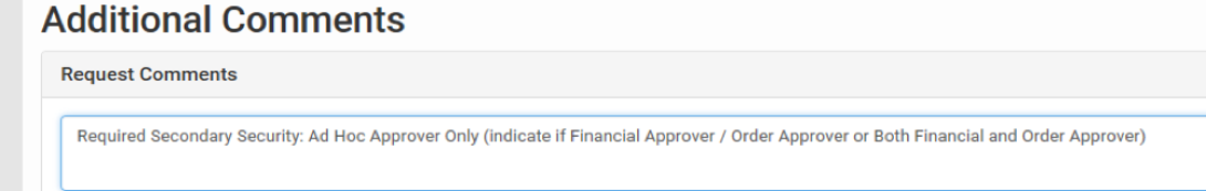 Screentshot of platform for request comments