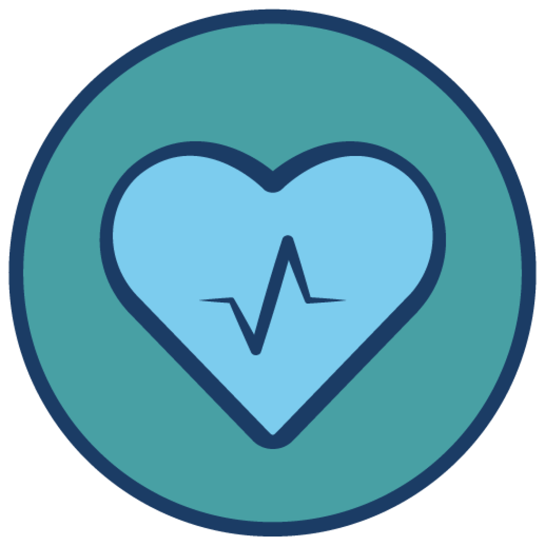 Heart icon with EKG reading inside it